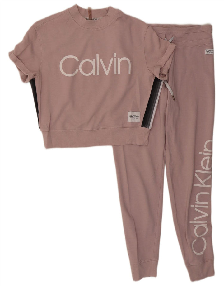CALVIN KLEIN Survêtement surdimensionné graphique pour femme UK 10 Small Rose