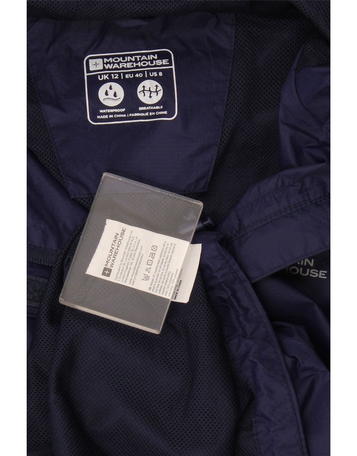 Mountain Warehouse Veste de pluie à capuche pour femme UK 12 Bleu marine moyen