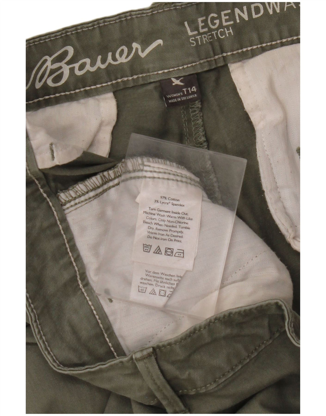 EDDIE BAUER Pantalon Chino Coupe Boyfriend Pour Femme US 14 XL W36 L33 Kaki