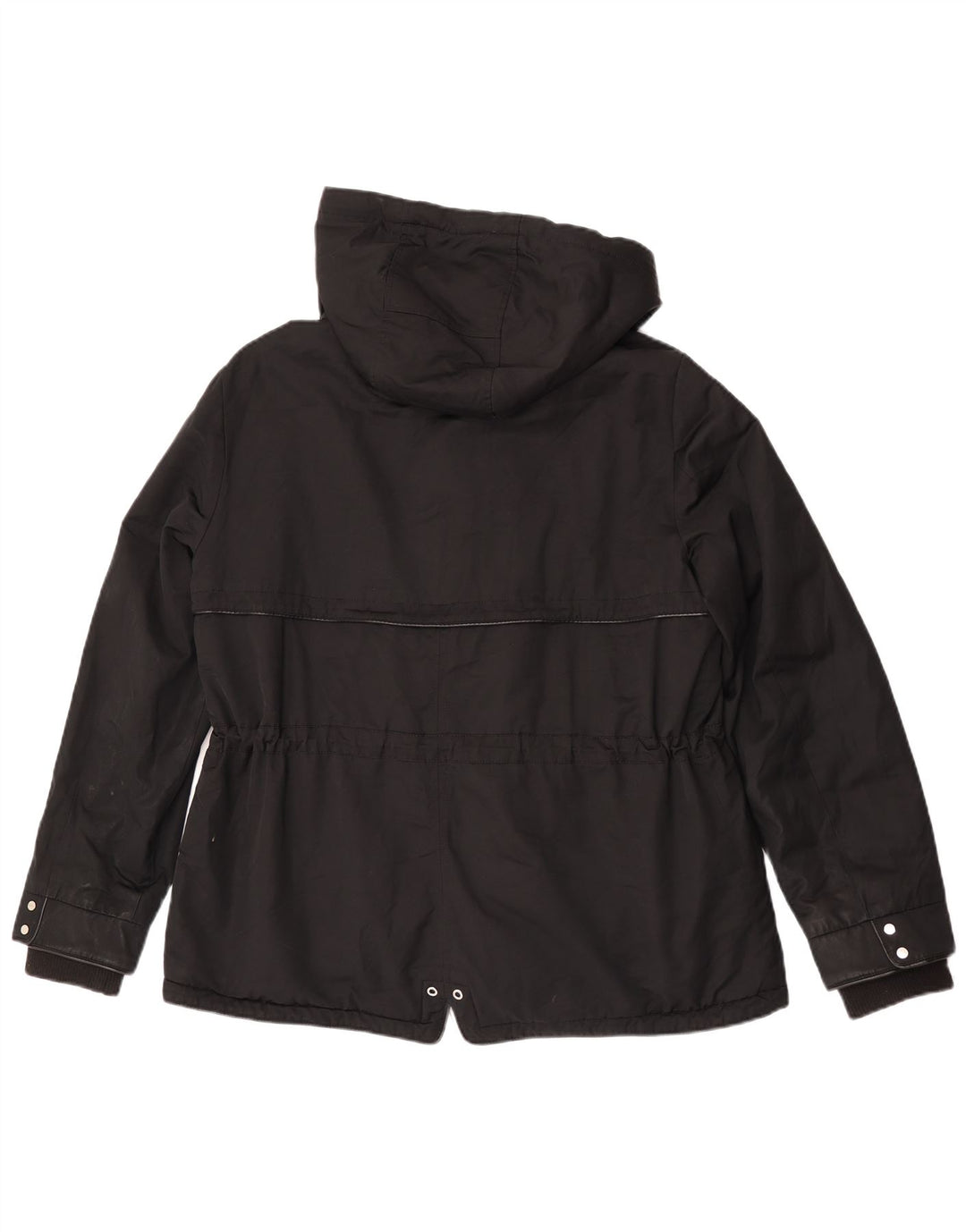 Zara Veste coupe-vent à capuche pour femme UK 18 XL Noir Polyester