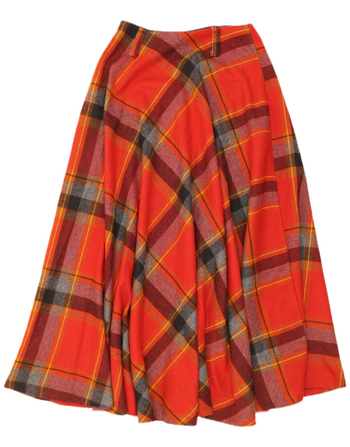 jupe évasée femme vintage W28 Plaid rouge moyen