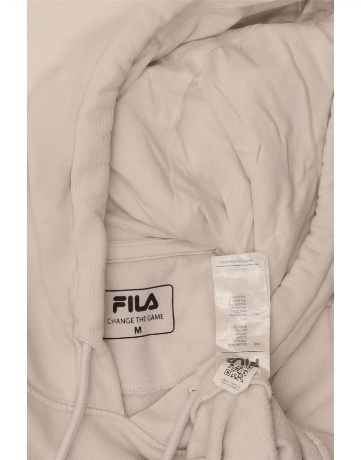 FILA Pull à Capuche Graphique Homme Blanc Moyen Coton