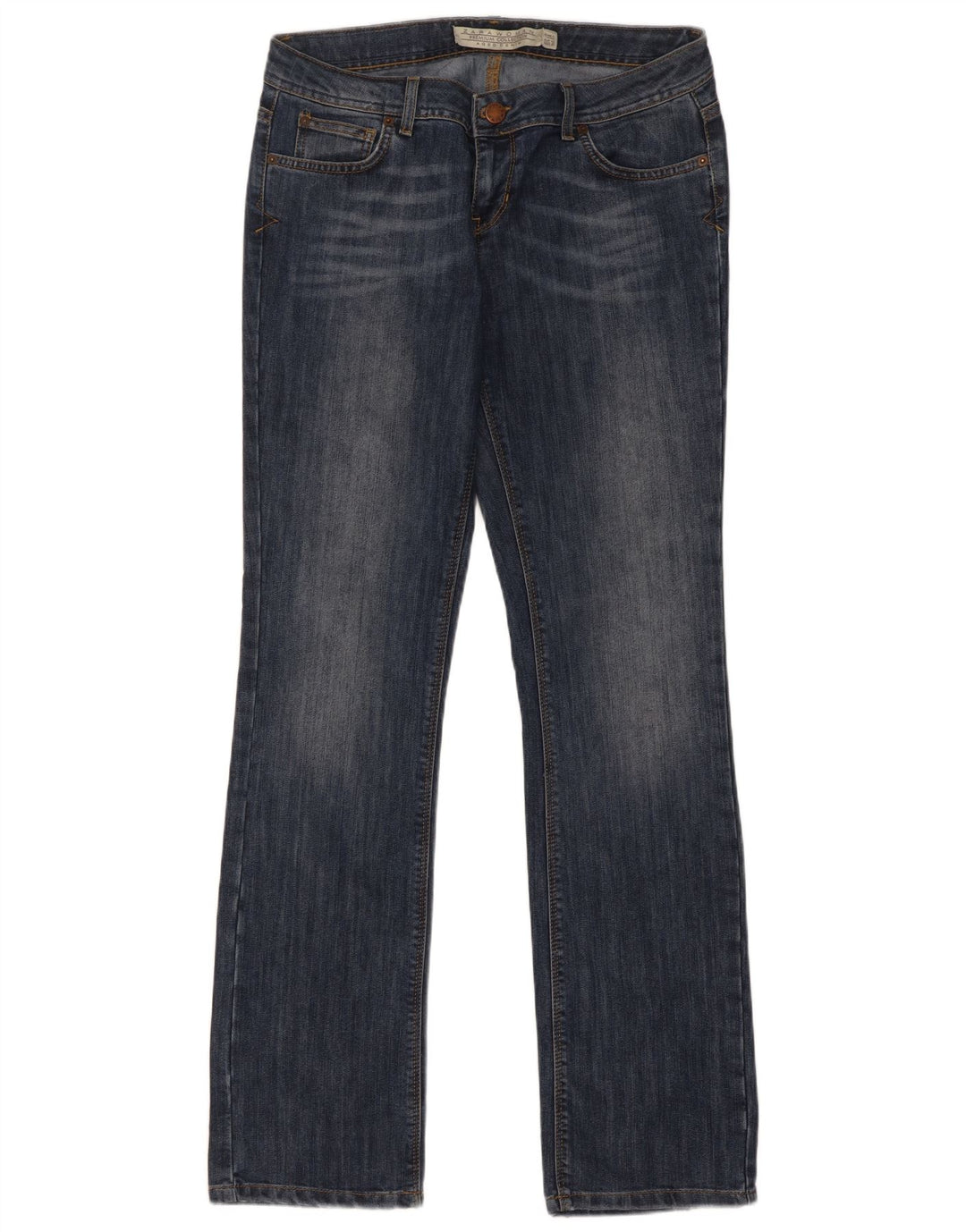 Zara Jeans Bootcut Femme EU 42 Large W32 L32 Bleu Marine Coton