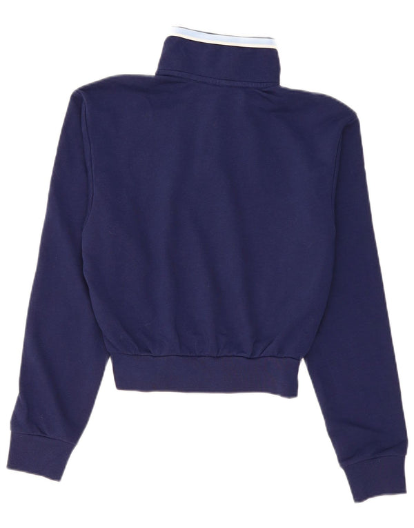 Adidas Sweat-shirt court surdimensionné à col zippé pour femme UK 4/6 XS Bleu marine