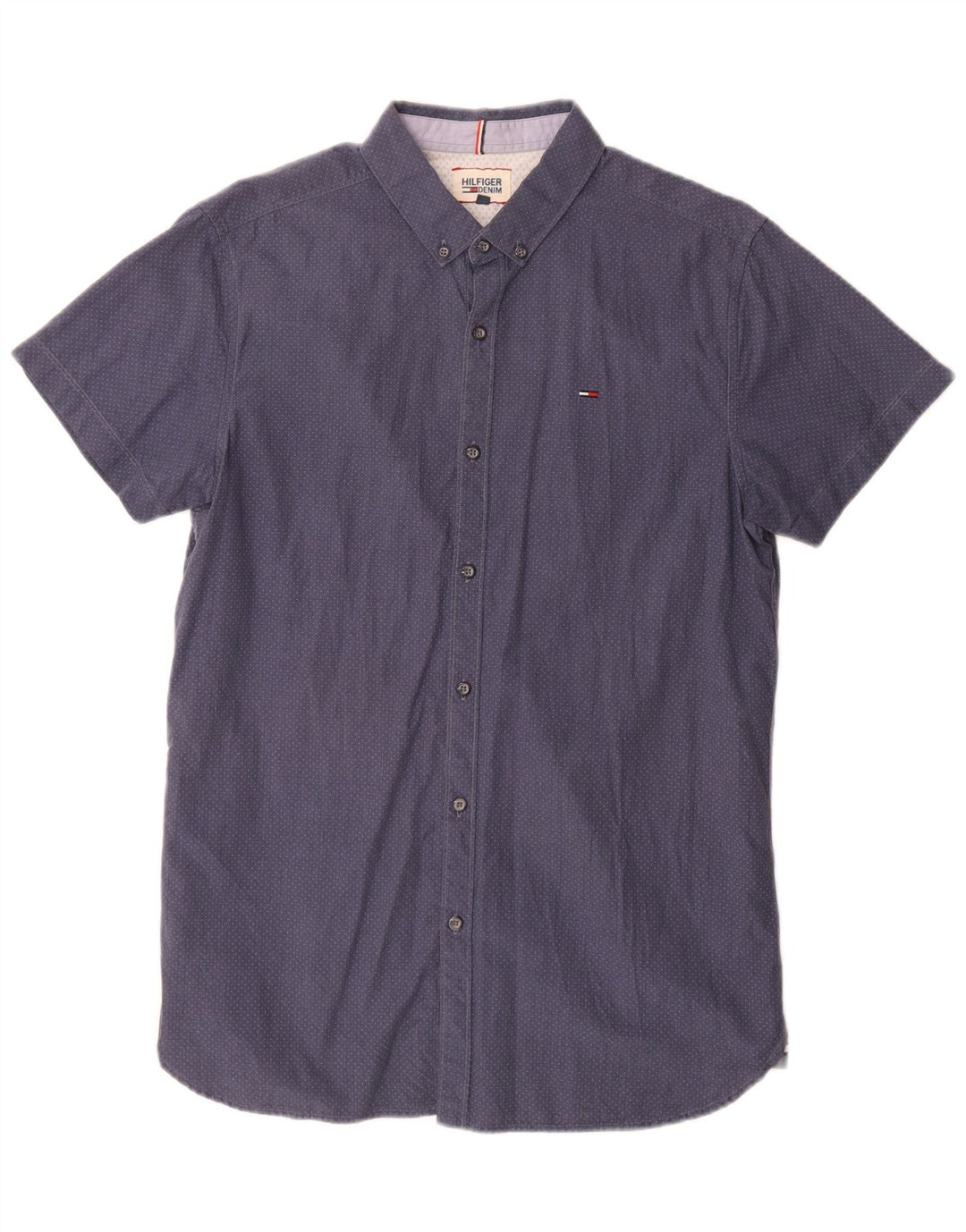 Tommy Hilfiger Chemise à manches courtes pour hommes Large Blue Spotted