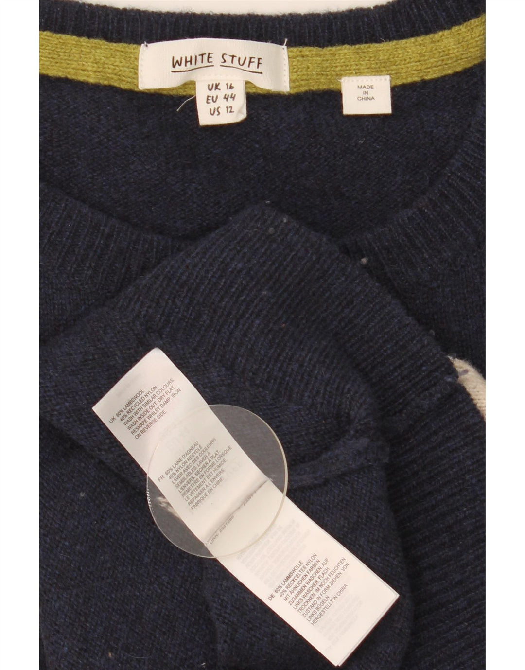 White Stuff Pull ras du cou pour femme UK 16 Large Bleu marine