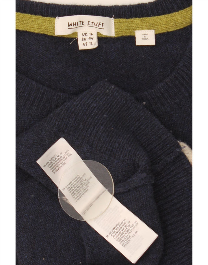 White Stuff Pull ras du cou pour femme UK 16 Large Bleu marine