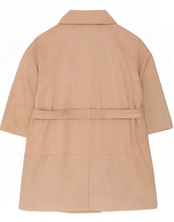 Marks & Spencer Womens Double Breasted Coat UK 24 4XL Beige Polyester