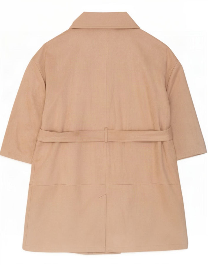 Marks & Spencer Manteau croisé pour femme UK 24 4XL Beige Polyester