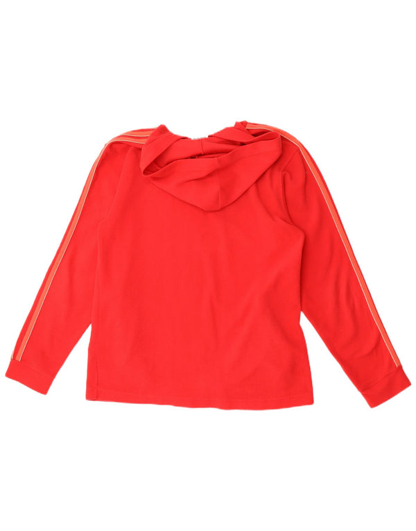 Adidas Pull à capuche zippé en polaire pour femme UK 14 Grand Rouge Polyester