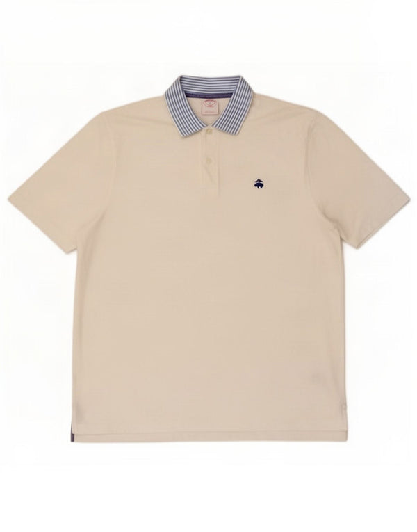 Brooks Brothers Polo Homme Grand Coton Rayé Blanc