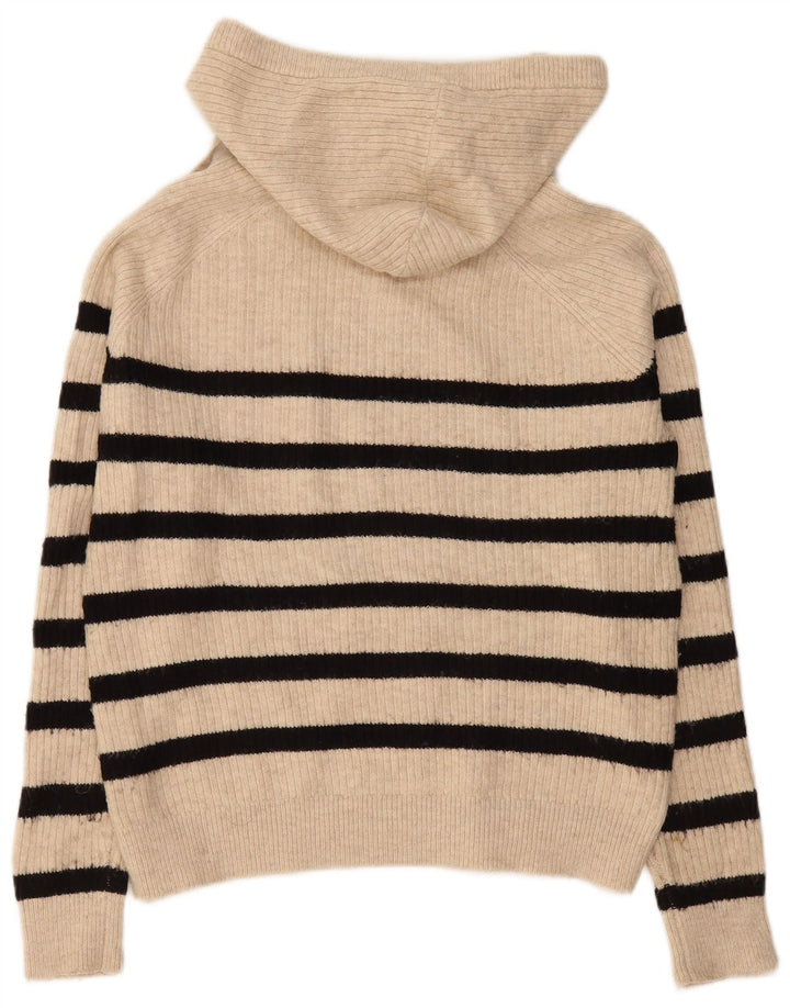 Marks & Spencer Pull surdimensionné pour femme UK 10 Petit beige rayé
