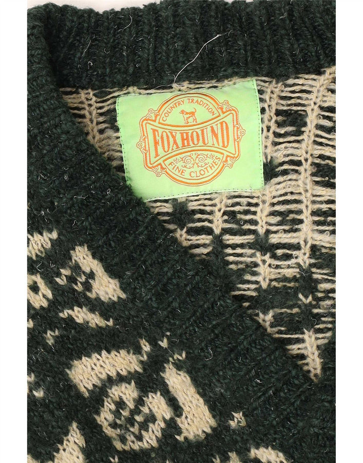Foxhound Cardigan pour homme Vert moyen Fair Isle