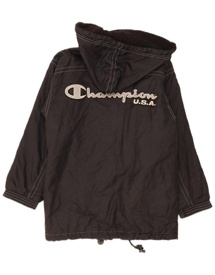 Champion Veste coupe-vent à capuche graphique pour garçon 11-12 ans Noir