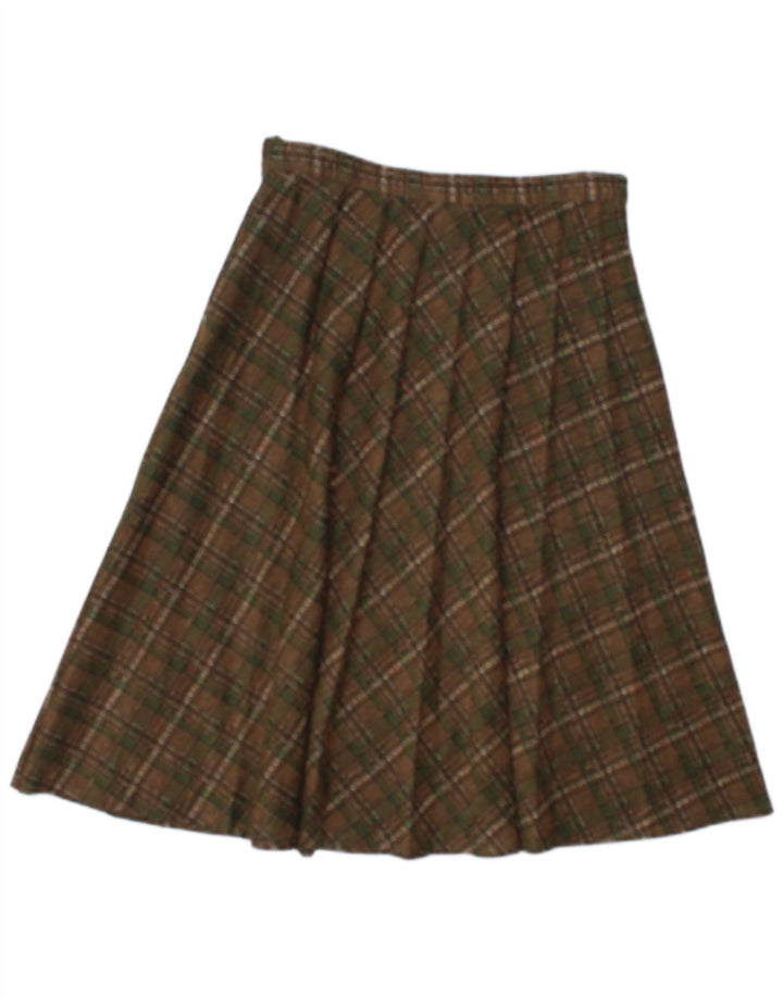 jupe plissée femme vintage W26 Petit chèque brun