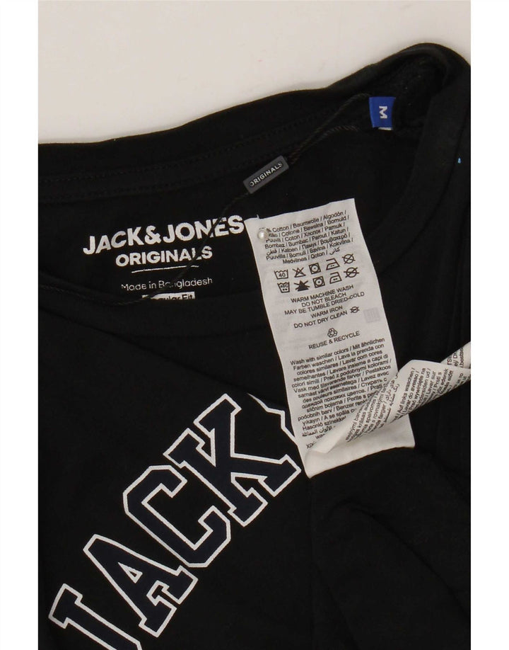Jack & Jones T-Shirt Regular Fit Graphique Homme Noir Moyen Coton