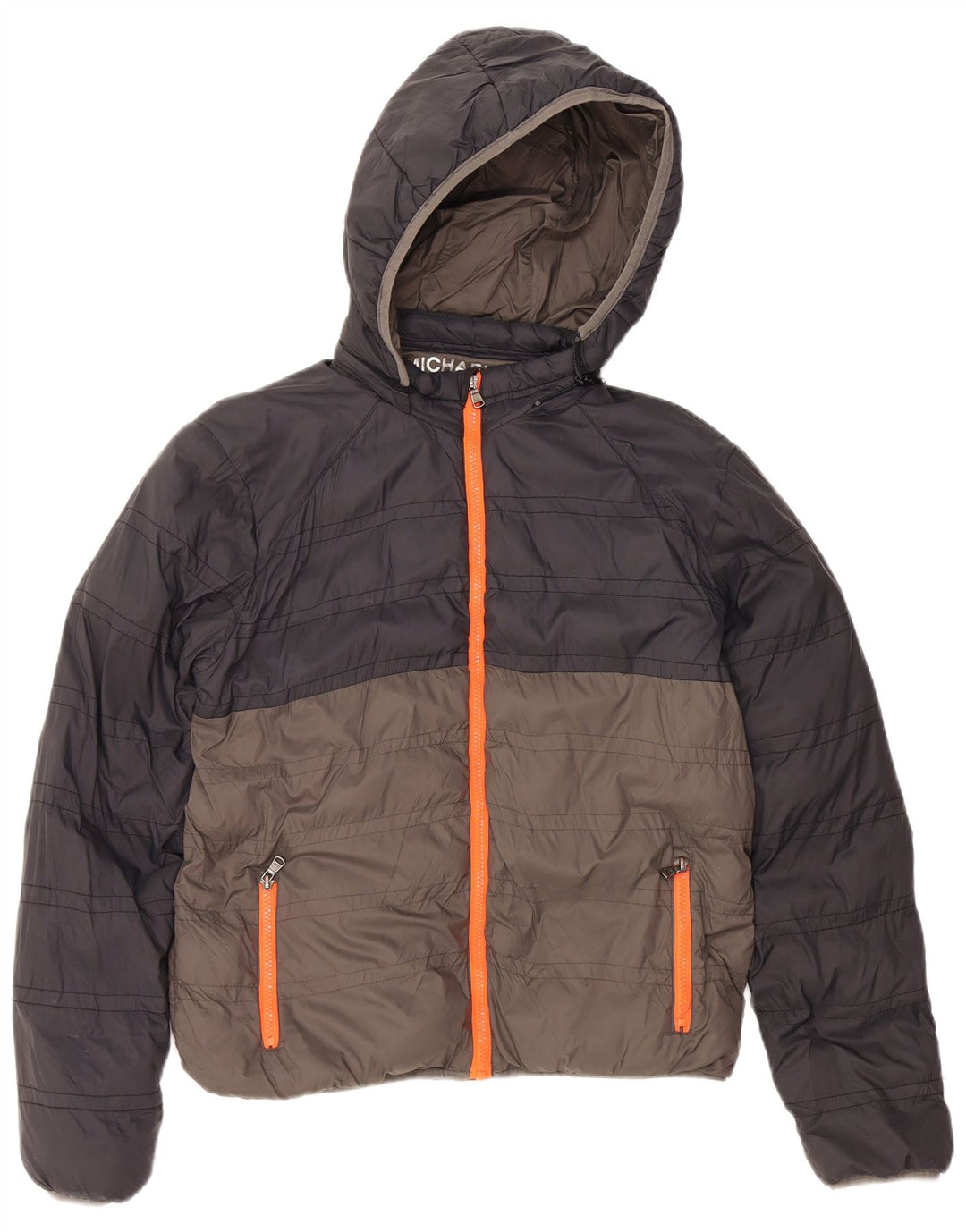 MICHAEL KORS Veste matelassée à capuche pour garçon 15-16 ans Gris Colorblock Nylon