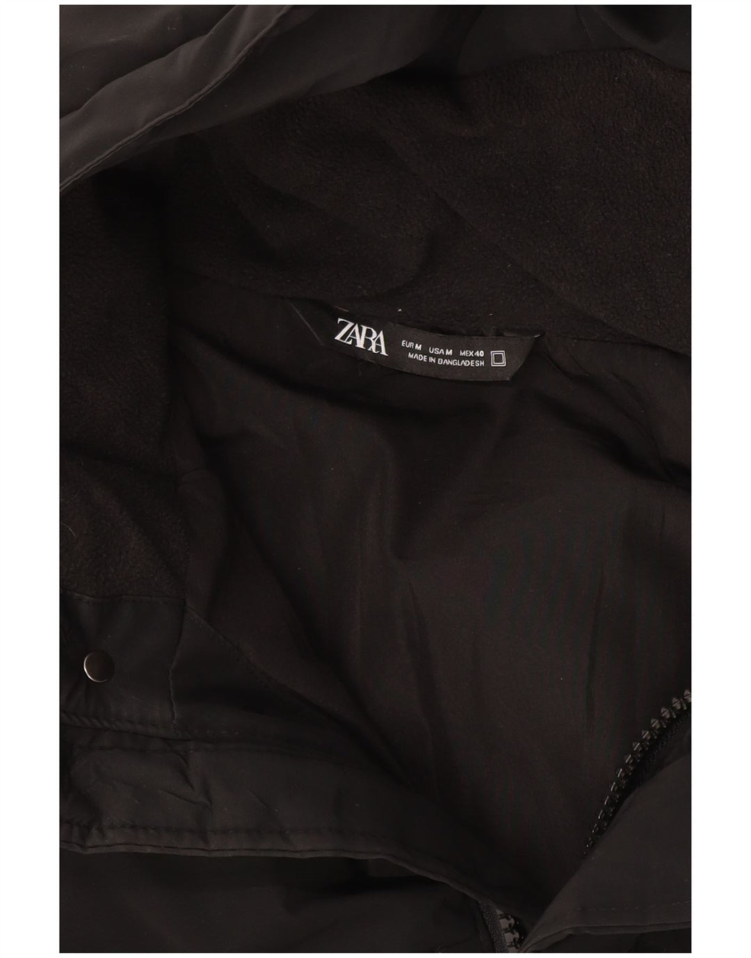 Zara Manteau matelassé à capuche pour homme UK 38 Noir moyen