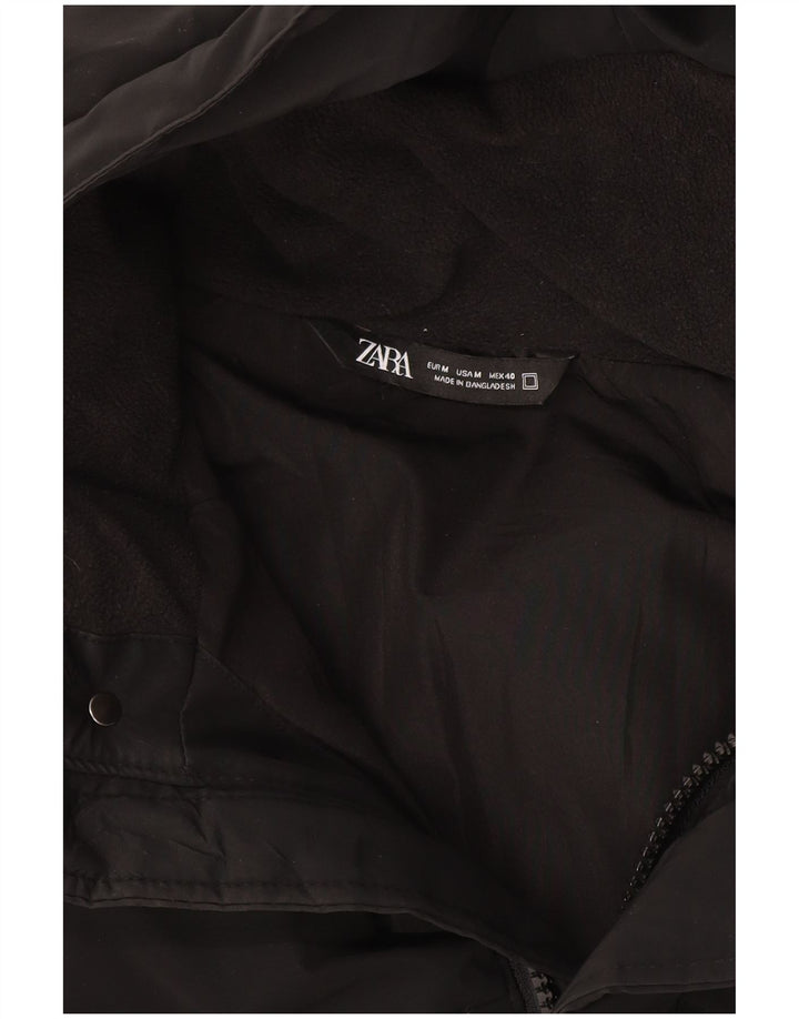 Zara Manteau matelassé à capuche pour homme UK 38 Noir moyen