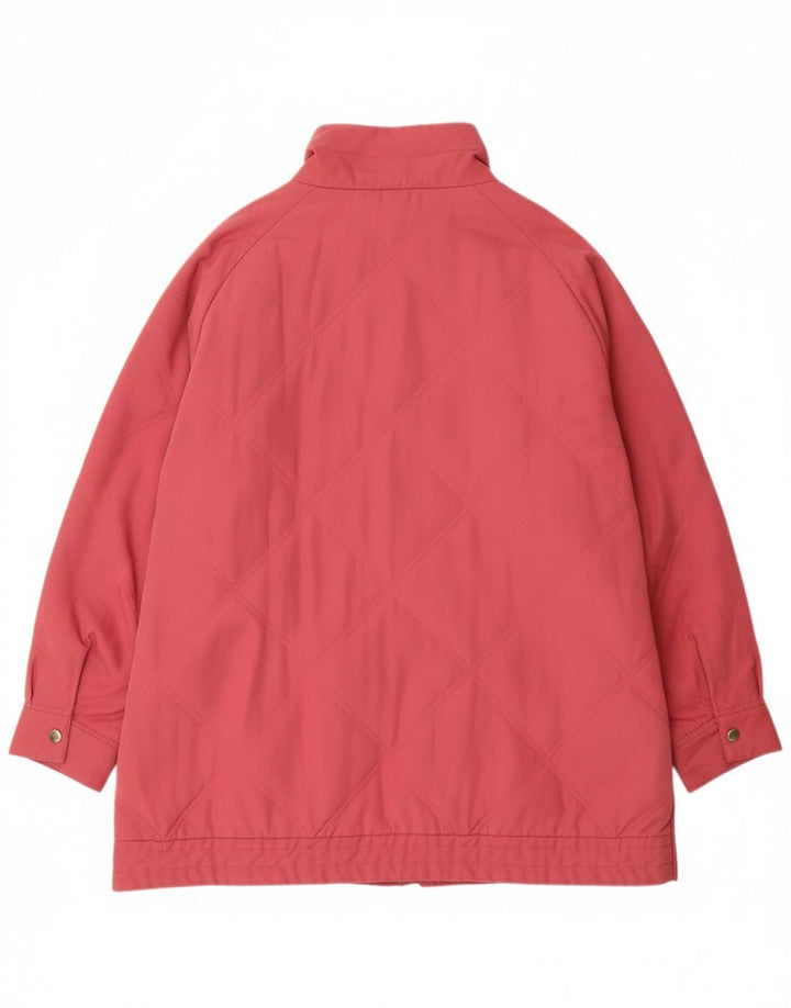 VINTAGE Veste matelassée femme UK 22 3XL Rose Polyester