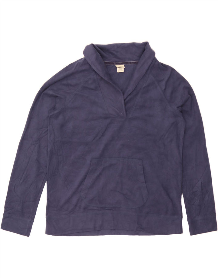 L.L.BEAN Womens Shawl Neck Sweatshirt Jumper UK 14 Medium Navy Blue Vintage L.L.Bean and Second-Hand L.L.Bean from Messina Hembry 