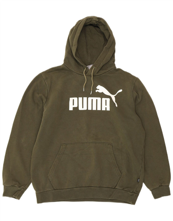 PUMA Pull à capuche graphique surdimensionné pour femme UK 44 Kaki élasthanne moyen