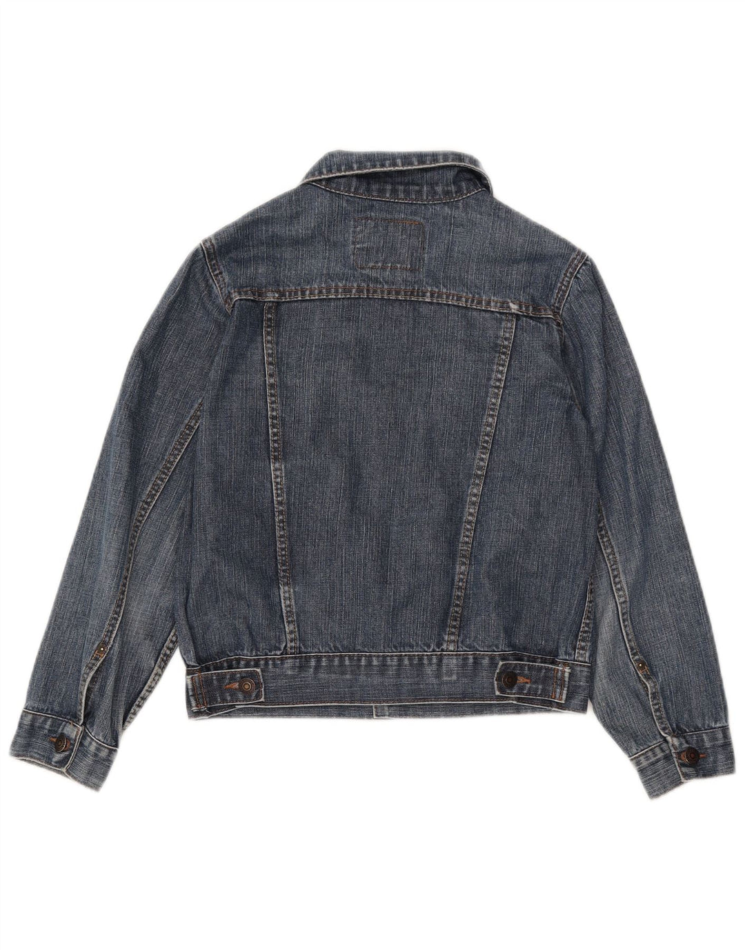 Levi's Veste en Jean Crop Femme UK 12 Bleu Moyen Coton