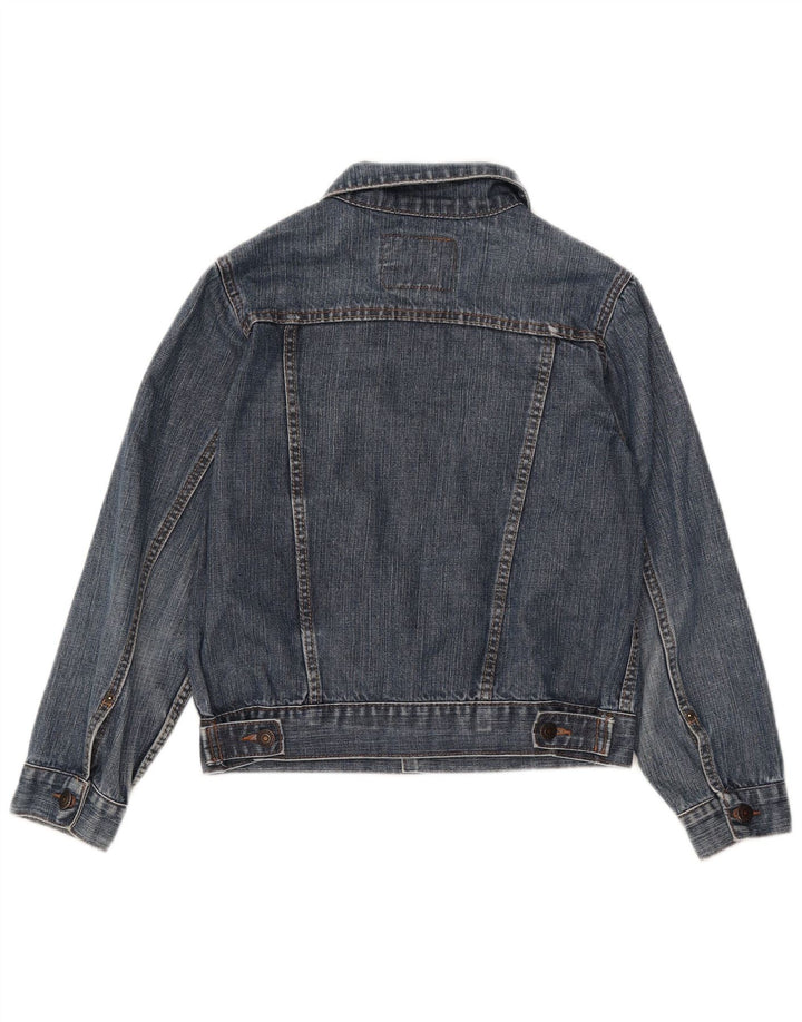 Levi's Veste en Jean Crop Femme UK 12 Bleu Moyen Coton