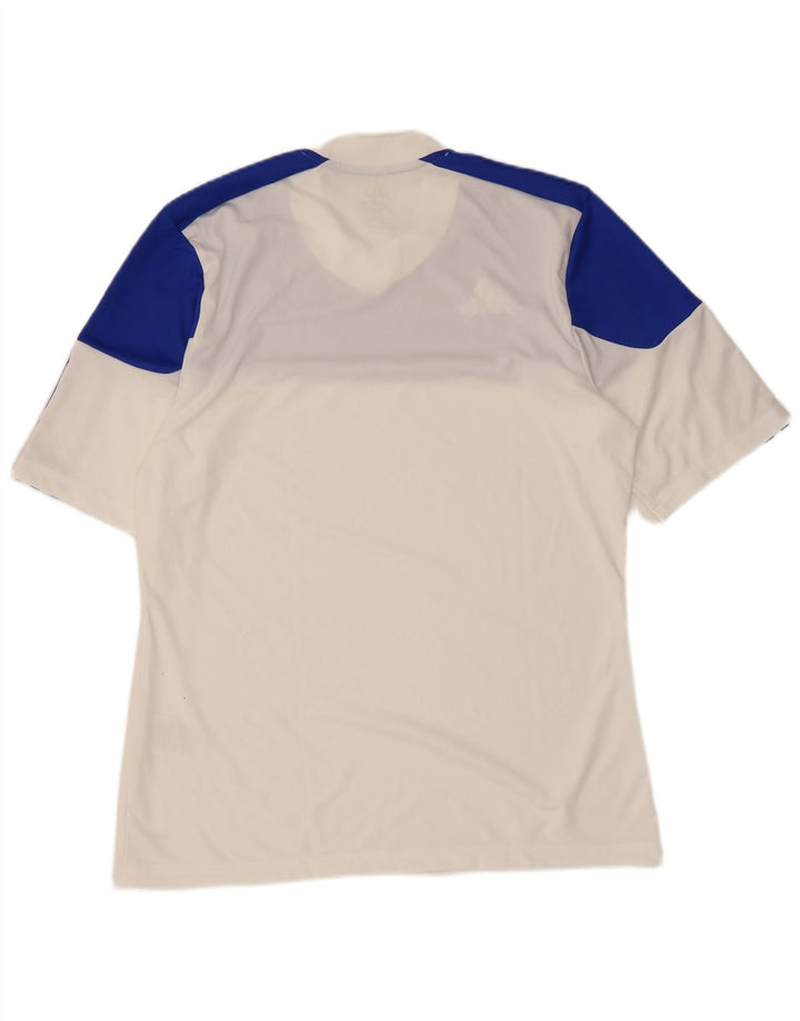 Adidas Hommes Climalite T-Shirt Haut Moyen Blanc Colorblock Polyester