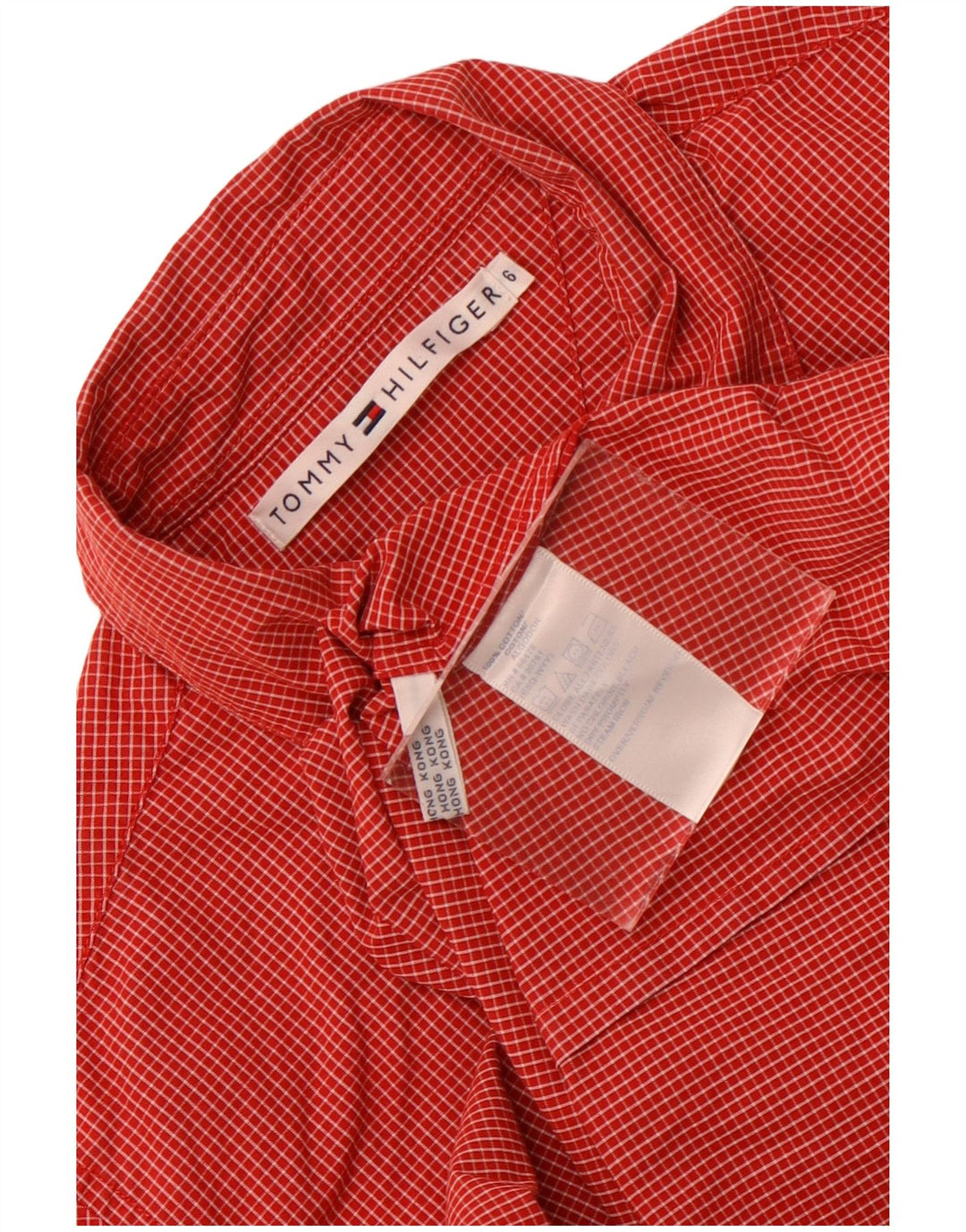 Tommy Hilfiger Chemise Femme US 6 Medium Red Check Coton