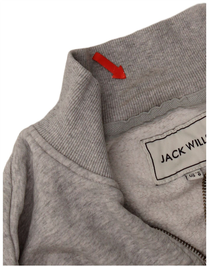 Jack Wills Sweat-shirt court surdimensionné pour femme UK 10 Petit Gris