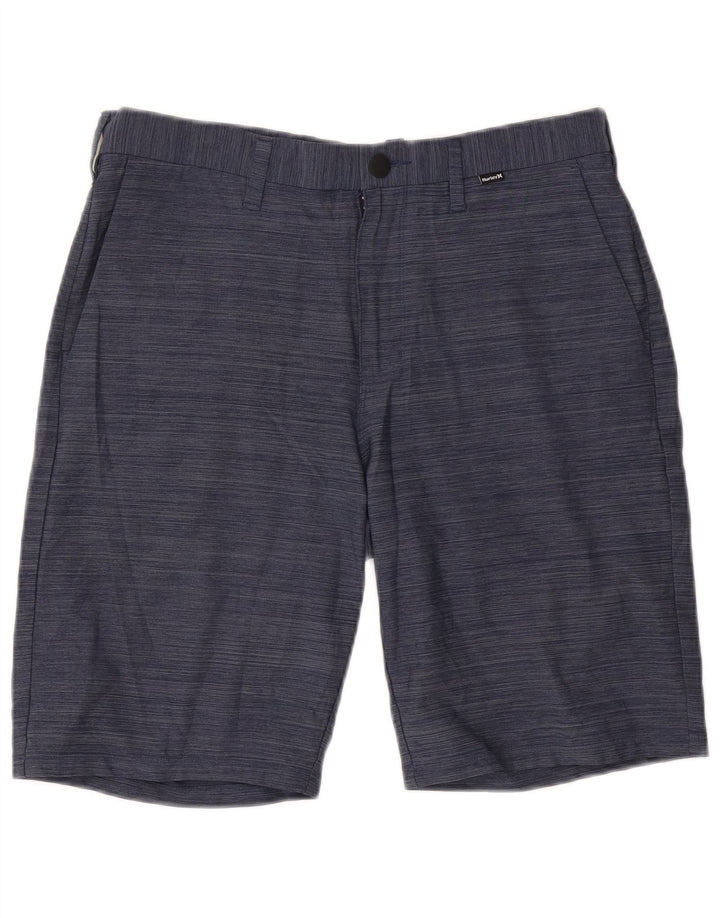 Hurley Short Chino Homme W32 Bleu Marine Moyen à Fines Rayures Polyester