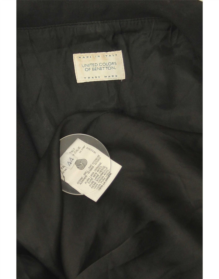 Benetton Veste blazer longue sans manches pour femme IT 44 Noir moyen