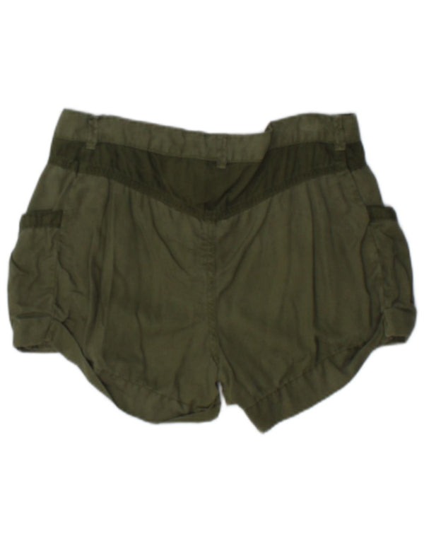 Zara Womens Trafaluc Casual Shorts EU 36 XS W26 Kaki Coton