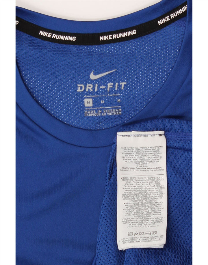 Nike Homme Dri Fit T-Shirt Haut Bleu Moyen Polyester