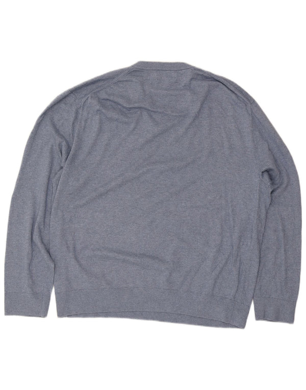 Nautica Pull col V pour homme 2XL Bleu Coton