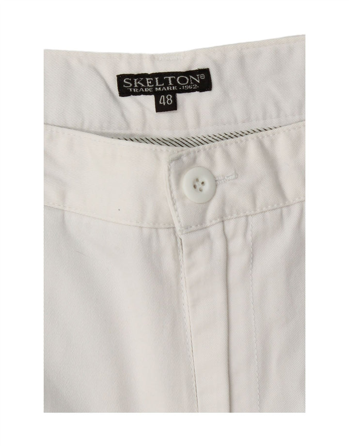 VINTAGE Short Chino Homme IT 48 Moyen W32 Coton Blanc