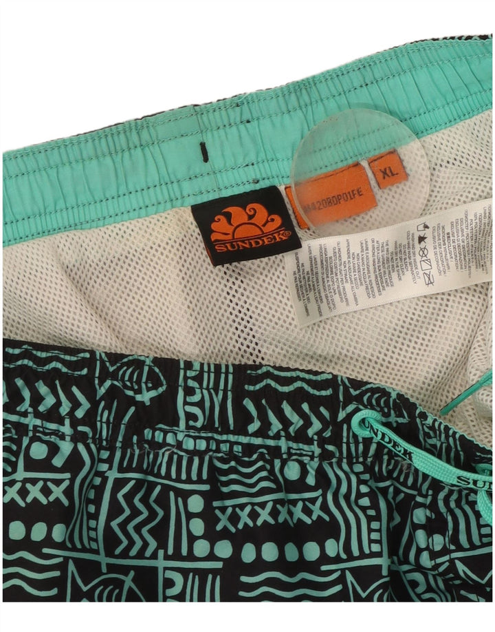 Sundek Short de Bain Homme XL Noir Géométrique Polyester