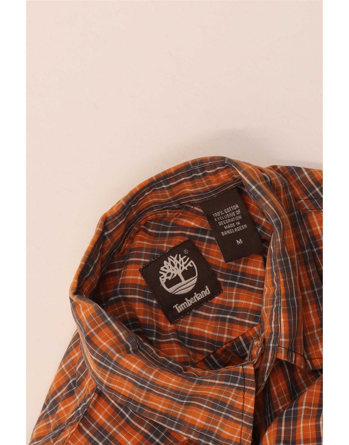 Timberland Chemise à manches courtes homme en coton à carreaux orange moyen