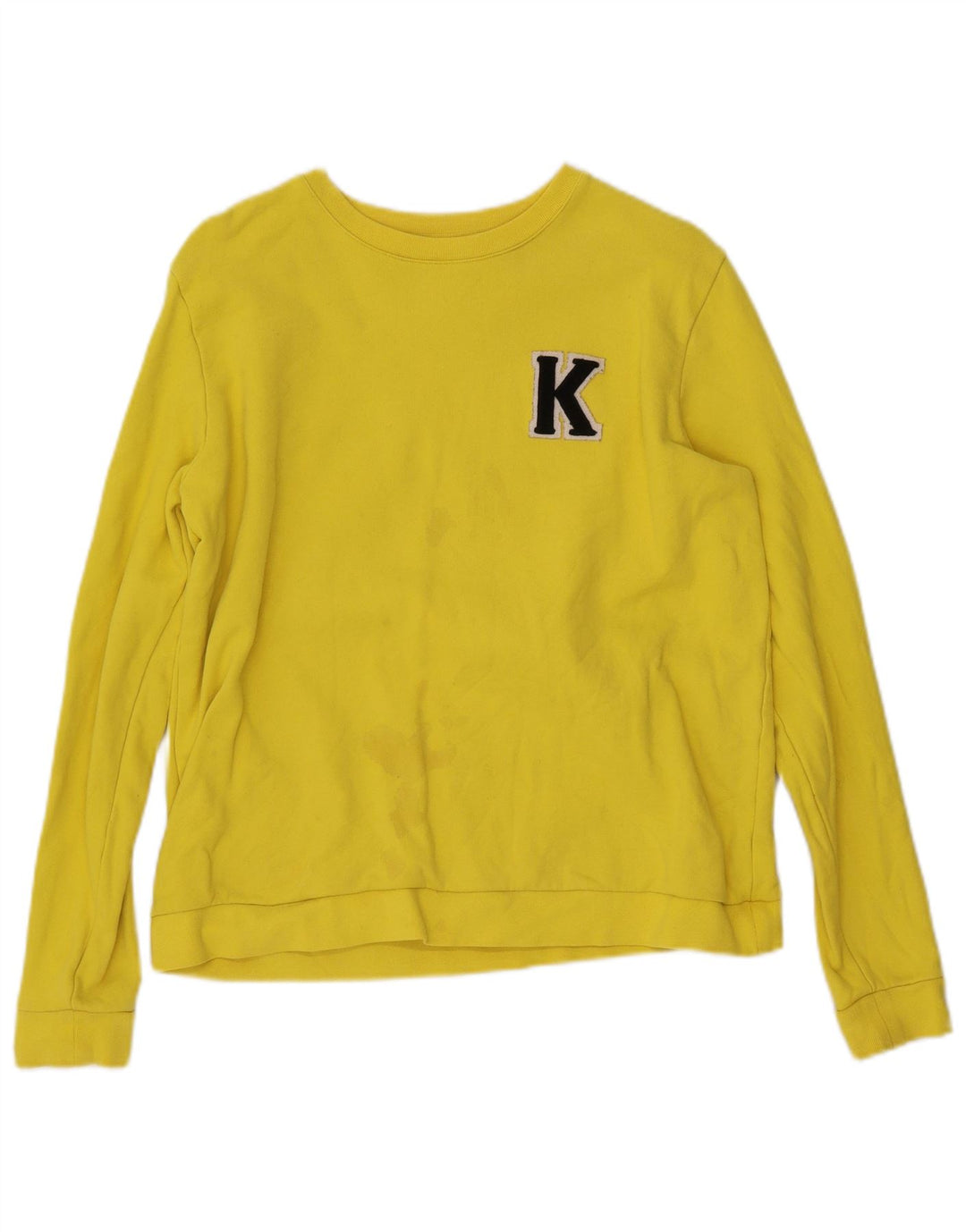 KARL LAGERFELD Sweat-shirt pour femme UK 16 Large Jaune Coton