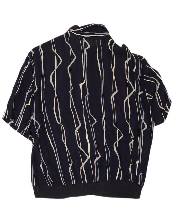 Tilmas Chemise à manches courtes pour homme, grande taille, rayée bleu marine