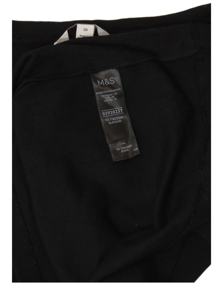 Marks & Spencer Haut à manches longues pour femme UK 20 2XL Noir Coton