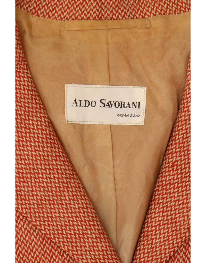 Aldo Savorani Veste blazer à 3 boutons pour femme UK 12 Rose moyen à chevrons