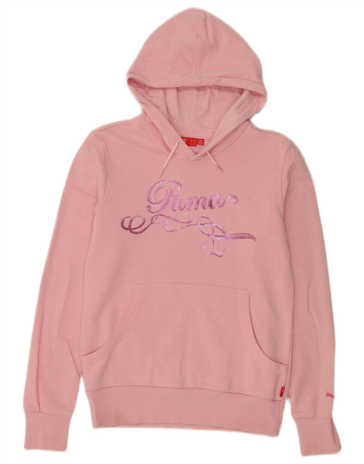 Puma Pull à capuche graphique pour femme UK 12 Rose moyen