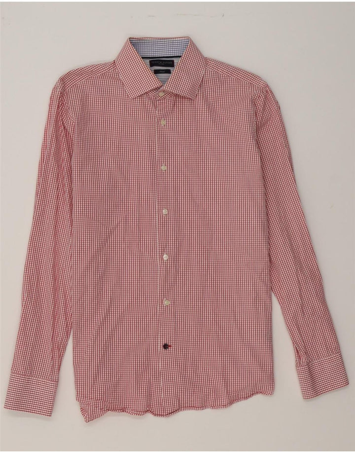 TOMMY HILFIGER Mens Shirt Size 15 3/4 40 Medium Red Check Cotton Vintage Tommy Hilfiger and Second-Hand Tommy Hilfiger from Messina Hembry 