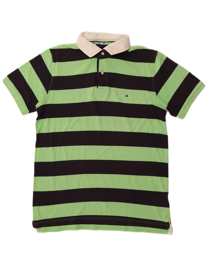 TOMMY HILFIGER Polo Rugby Homme 2XL Vert Rayé Coton