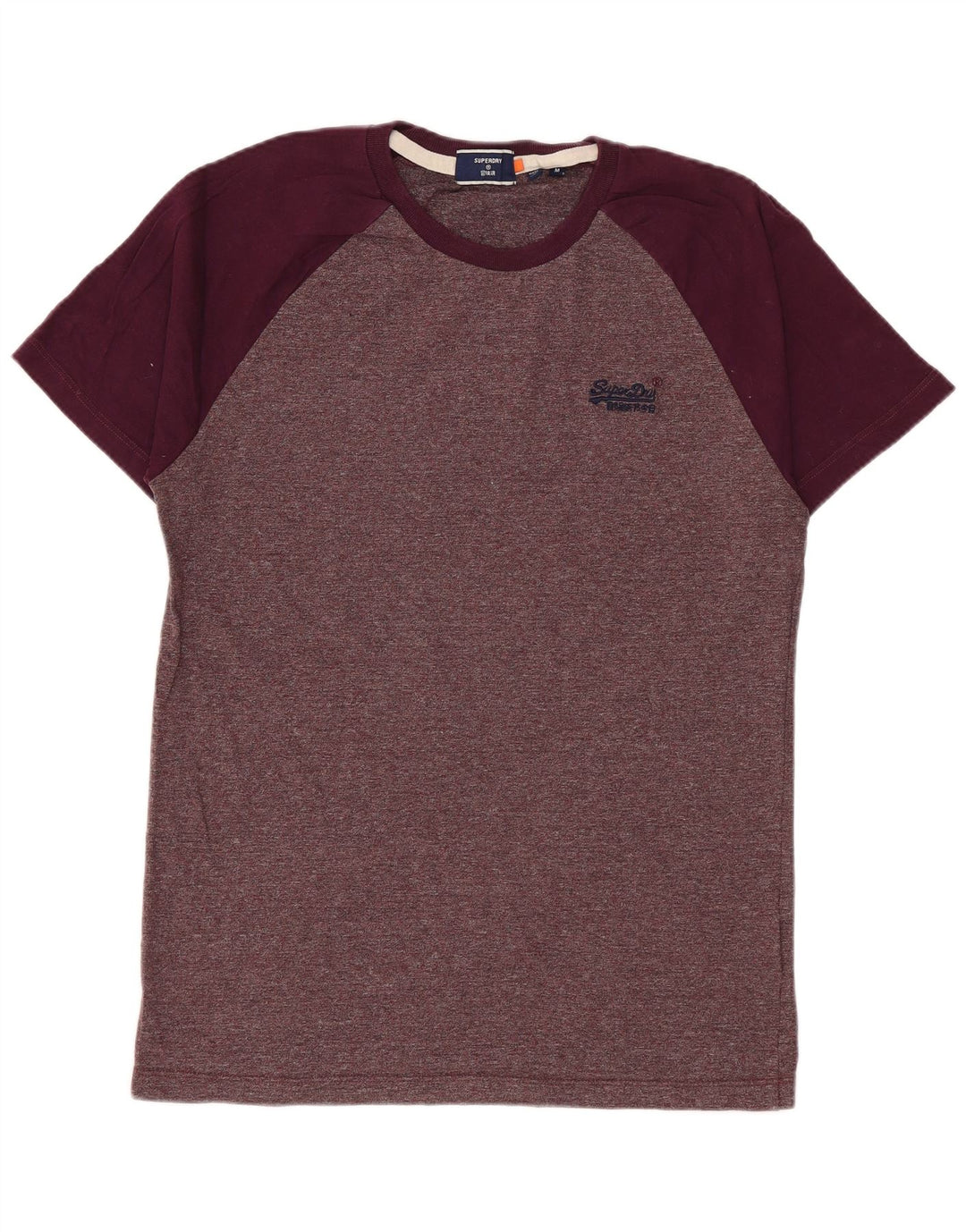 Superdry T-shirt en coton moucheté bordeaux moyen pour homme