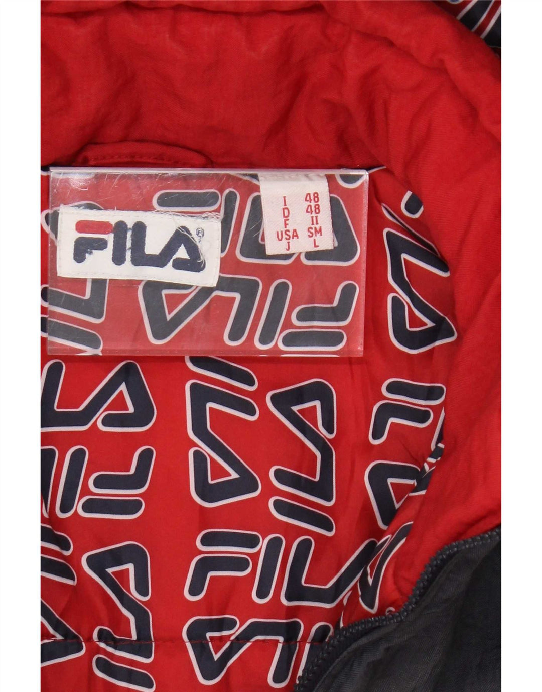 Fila Veste coupe-vent à capuche pour homme IT 48 Bleu marine moyen Colourblock