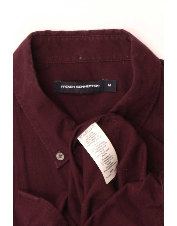 French Connection Chemise Homme Coton Bordeaux Moyen