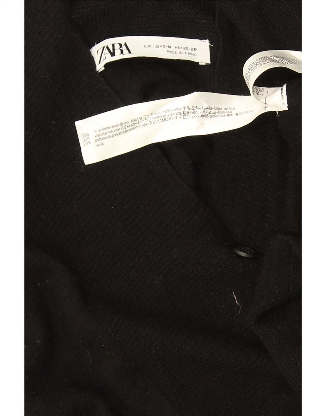 Zara Cardigan surdimensionné pour femme UK 10 Petite laine noire